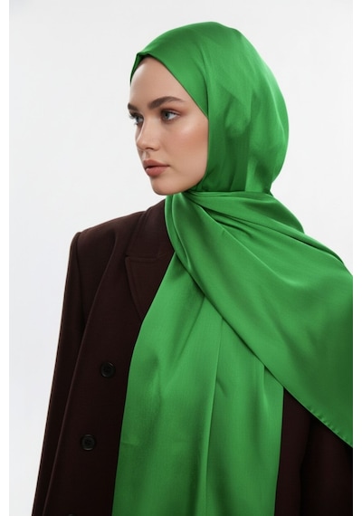 Benetton Mizalle & Yaqa Özel Saten Dokulu Yeşil Şal Yeşil
