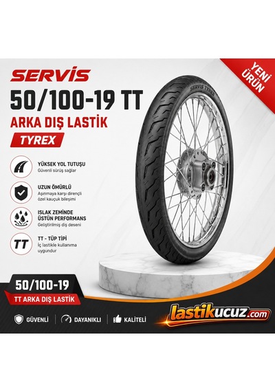Servis 50/100-19 Tt Arka Dış Lastik İç Lastik Gerektirir Motosiklet Lastiği