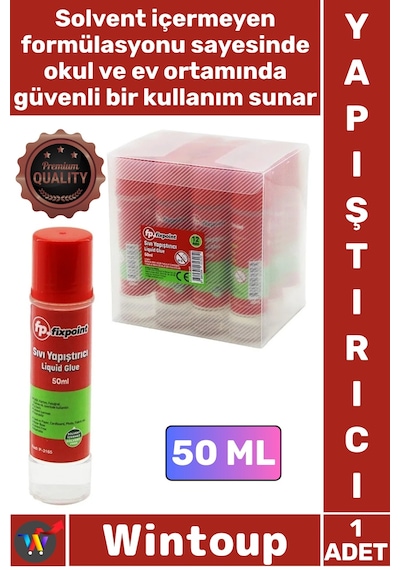 Yapıştırıcı Ofis Okul Kağıt Hobi Su Bazlı Şeffaf Solvent İçermez Yıkanabilir Sıvı Yapıştırıcı 50 Ml