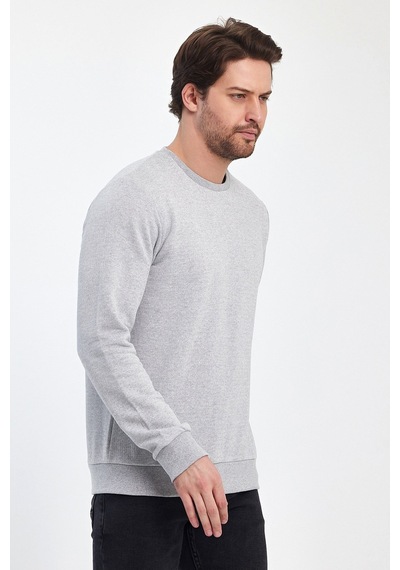 Odda 0007 Pike Sıfır Yaka Sweat Gri