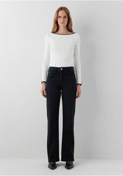 Mavi Victoria Wide Leg, Yüksek Bel Antrasit Kadın Jean Pantolon 101072-a3816