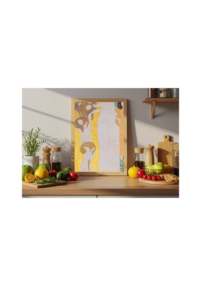 Klimt Beethoven Frizi - Sanatlar Çerçevesiz Poster 30x42 Cm A3 Tablo Art Nouveau Duvar Dekoru