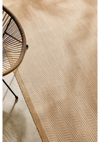 Ocean Home Textile Leke Tutmaz İç Dış Mekan Bej Renk Balıksırtı Halı Kilim 160 X 230 Cm