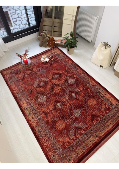 Andromeda Halı Artline Serisi H0190d Salon Oturma Yatak Odası Halısı Kırmızı