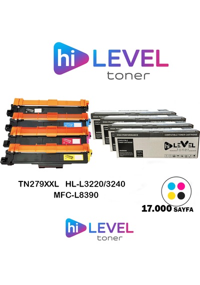 Ht-tn279xxl-set Hilevel Toner,brother Hl-l3280 17k Sayfa 4 Renk Cmyk Muadil Toner