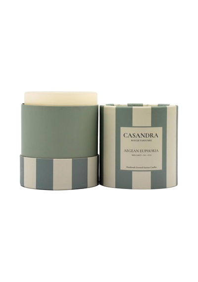 Casandra Aegean Euphoria Soya Mum Bergamot & Incir & Ud Kokulu Dekoratif Aromaterapi Mum Çok Renkli