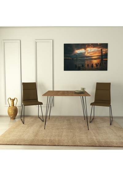 Pasific Home Sandalf Metal Ayaklı Mutfak Masası Kare 90x90 Parlak Beyaz