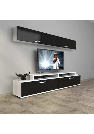 Decoraktiv Ekoflex 5 Slm Tv Ünitesi Tv Sehpası Beyaz - Siyah