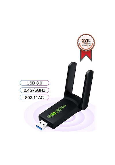 Ac 1200 Mbps Dual Band Usb 3.0 Adaptör Kablosuz Wi-fi Alıcı
