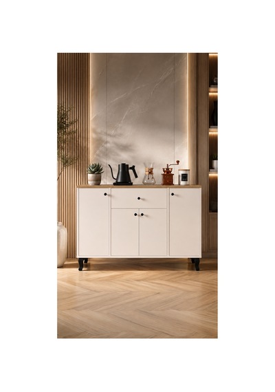 Luna Konsol Çok Amaçlı Dolap Beyaz & Atlantik Çam Beyaz-atlantik Çam - 903743956 Beyaz-atlantik Çam
