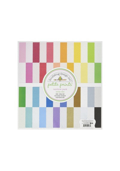 Dooblebug Petite İsviçre Puantiyeli Tonkartons 12 İnç X 12 İnç 2 Rainbow Genel