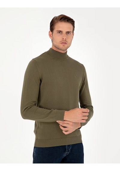 Pierre Cardin Erkek Koyu Haki Kazak /triko 50296548-vr111 Koyu Haki