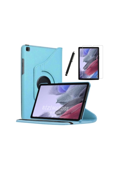 Samsung Galaxy Tab A7 Lite Sm T220 T225 Dönebilen Tablet Kılıfı + Ekran Koruyucu + Kalem Set 8.7 Inç Kapaklı Kılıf