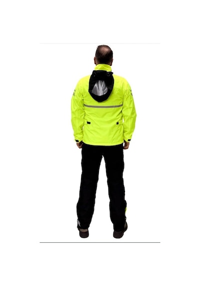 Caretech Ct-neonpro Motosiklet Yağmurluk Astarlı Kapüşonlu Reflektörlü Çantalı Su Rüzgar Geçirmez Medium