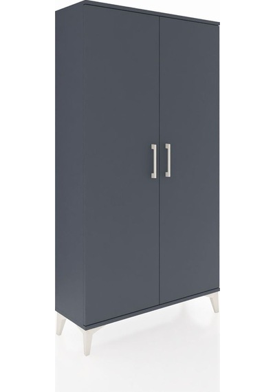 Arges Dolap 2 Raflı Kapaklı Tek Askılı 88x30x163 Antrasit-ant... Antrasit