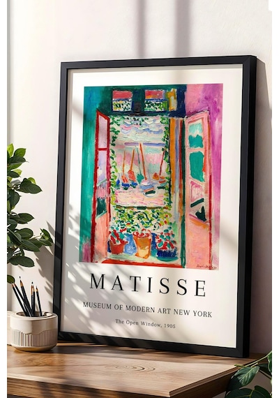 Henri Matisse The Open Window Çerçeveli Tablo - Açık Pencere - Eklektik Tarz Duvar Dekoru