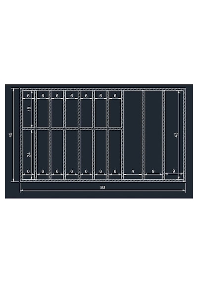 80x45 Cm Kaşıklık Doğal Ahşap Kaşıklık Ve Servis Gereçleri Düzenleyici Çekmece İçi Organizer
