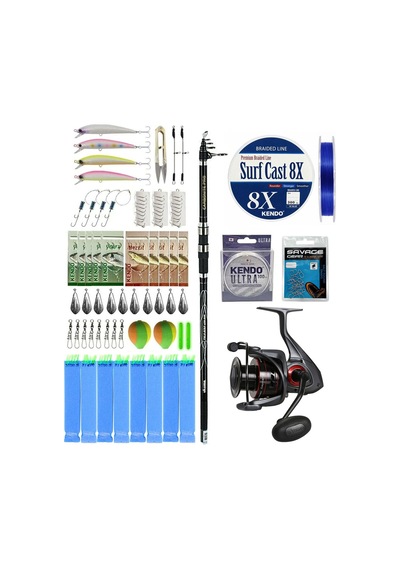 Yekoutdoor Surf Olta Seti Okuma Carbonite Pro Tele Surf 420 Cm Surf Kamışı&okuma Ceymar C-6000a Olta Makinesi
