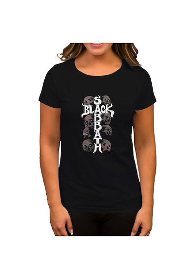 Black Sabbath Skull Siyah Kadın Tişört Siyah
