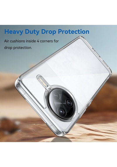 Caseonn Xiaomi Poco F7 Pro Kılıf Kamera Korumalı Darbe Emici Şeffaf Arka Kapak Tam Şeffaf