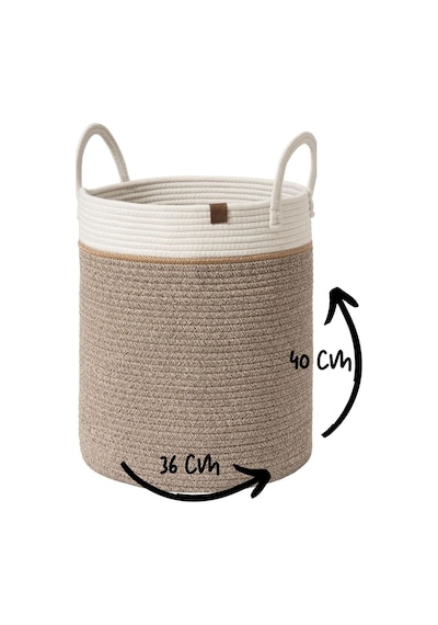 Mavaux Çok Amaçlı, 40cm-36cm Büyük Boy, Yanları Saplı, Sepet, Jüt, Hasır, Dokuma Sepet, Düzenleyici Koyukırçıl