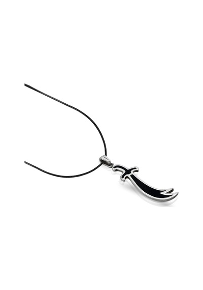 Oya Silver Siyah Mineli Hz. Ali Zülfikar Kılıcı Gümüş Kolye Ucu 5.2x1.2cm Oyot329