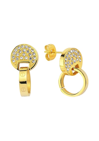 Swarovski Taşlı 316L Çelik Antiallerjik Altın Kaplama Bayan Çelik Küpe N11.1145