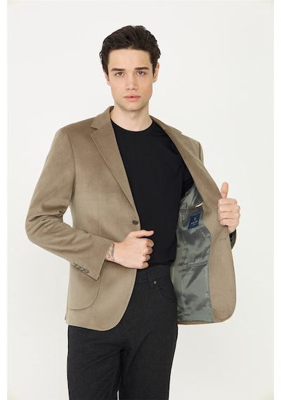 Açık Yeşil Fitilli Kadife Slim Fit Blazer Ceket A.yeşil