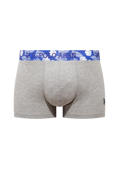U.s. Polo Assn. 80651 Gri Melanj - Saks - Siyah 3 Lü Boxer Gri Melanj - Saks - Siyah