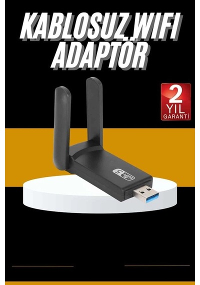Mey İthalat Mbps Wifi Alıcı Kablosuz Wifi Adaptörü Çift Band Çift Antenli Yeni Nesil