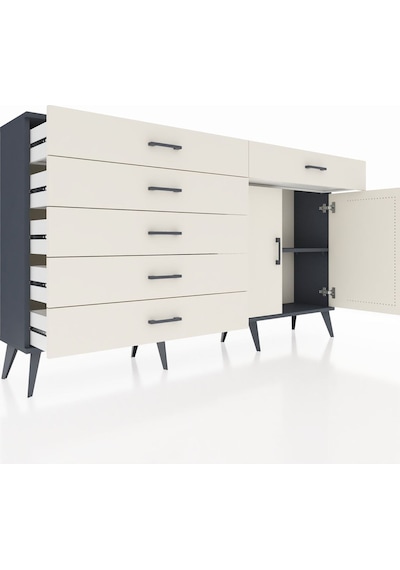 Arges Konsol Tek Raflı 6 Çekmeceli 2 Kapaklı 176x30x99 Antrasit-a Antrasit-aytaşı Arges Konsol Tek Raflı 6 Çekmeceli 2 Kapaklı 176x30x99 Antrasit-a Antrasit-aytaşı