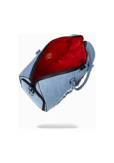 Sprayground Denim Shark Duffle, Lüks Denim Spor Ve Seyahat Çantası El Çantası Mavi