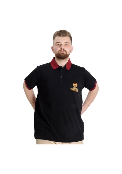Mode Xl Büyük Beden Erkek Polo T-Shirt Rangers 23342 Siyah 001