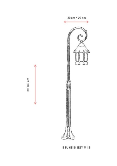 Avonnı Bsu-68184-bsy-m1-b Siyah Elektrostatik Toz Boyalı Dış Mekan Aydınlatma, E27, Aluminyum, Abs, Polikarbon Cam, 30x20cm Sku: Smgstk70dc0432b0