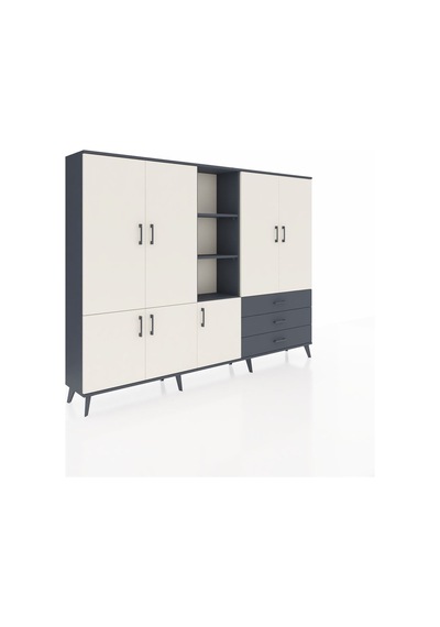 Arges Dolap 11 Raflı 3 Çekmeceli 7 Kapaklı 220x30x163 Antrasit-aytaşı/antrasit Aytası/antrasıt - Antrasıt Arges Dolap 11 Raflı 3 Çekmeceli 7 Kapaklı 220x30x163 Antrasit-aytaşı/antrasit Aytası/antrasıt - Antrasıt