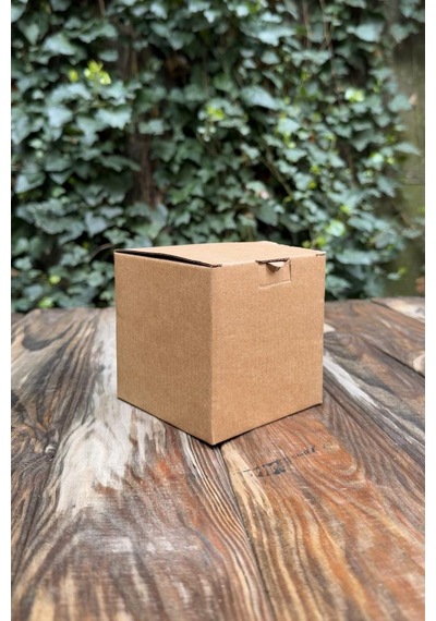 10,5x10,5x10,5cm Küp Kilitli Kraft Kutu 25 Adet 25 Adet