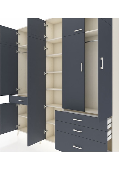 Arges Dolap 11 Raflı 4 Çekmeceli 2 Askılı 220x30x243 Aytaşı-antrasit/antrasit Antrasıt/antrasıt Arges Dolap 11 Raflı 4 Çekmeceli 2 Askılı 220x30x243 Aytaşı-antrasit/antrasit Antrasıt/antrasıt