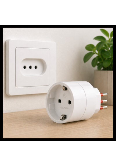İtalyan Erkek Fiş Türk Priz Dönüştürücü Type L To Type F Priz Adaptörü 16a 250v