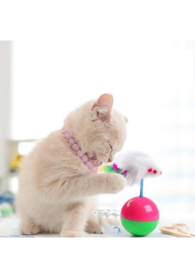 Mucit Home Hacı Yatmaz Kedi Oyuncağı, Tüylü Fareli Kedi Topu