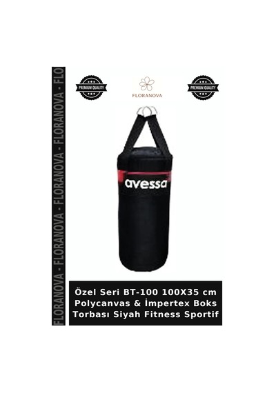 Özel Seri Bt-100 100x35 Cm Polycanvas & İmpertex Boks Torbası Siyah Fitness Sportif