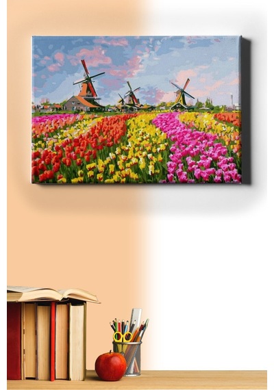 Webstyle Sayılarla Boyama Seti Kasnaklı Lale Tarlası 50 X 65 Cm