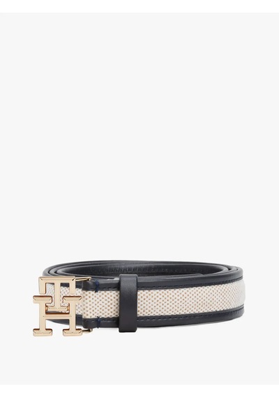 Tommy Hilfiger Th Logo 2.5 Canvas, Dw6 Siyah Kadın Kemer