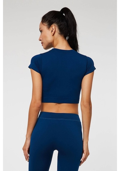Jerf Captiva Yumuşak Dokulu & Esnek Crop Top Solid Lacivert
