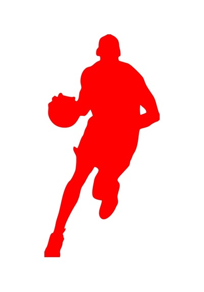 Basketbol Silüet Araba Sticker 17x17 Cm Kırmızı