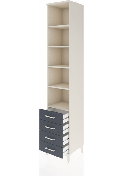 Hyperion Dolap 5 Raflı 4 Çekmeceli 44x44x243 Aytaşı-antrasit Aytaşı
