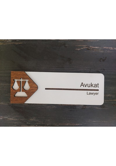 Avukat Ofis Oda Kapı İsimliği Yönlendirme Tabelası Levhası Kişiselleştirilebilir