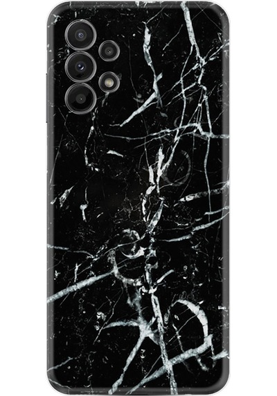 Samsung Uyumlu Galaxy A23 Kılıf Resimli Silikon Black Marble 3 1382