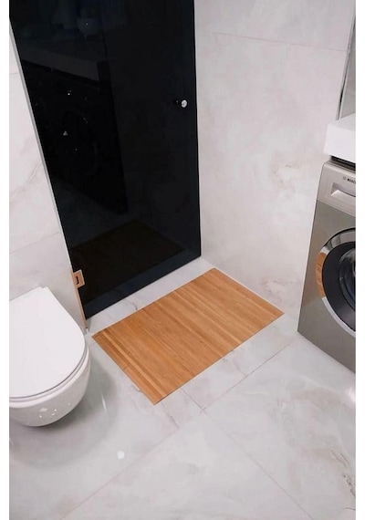 Bambu Banyo Matı Çamaşır Makinası Üstü Örtüsü Koltuk Matı Ahşap Kanepe Koltuk Kenarı Matı 68x45 Diğer