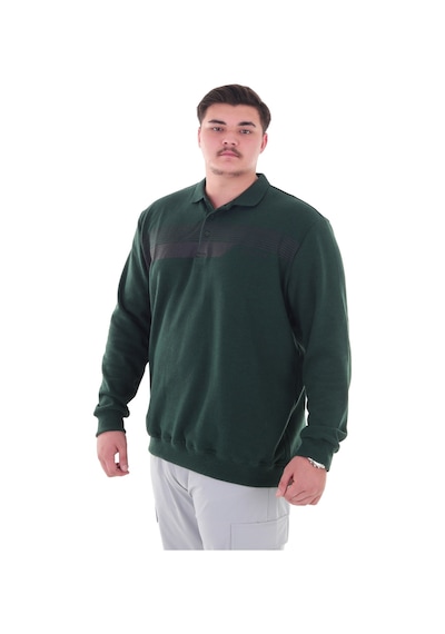 Erkek Battal Beden 158 Kiloya Kadar Uygun Bedenli Geniş Kalıp Baskılı Polo Yaka Selanik Sweat Koyu Yeşil Erkek Battal Beden 158 Kiloya Kadar Uygun Bedenli Geniş Kalıp Baskılı Polo Yaka Selanik Sweat Koyu Yeşil