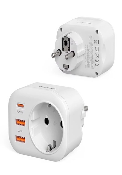 Ac-115 2500w 3.4a 2usb 1type-c 1soket Akım Korumalı Şarj Adaptörü